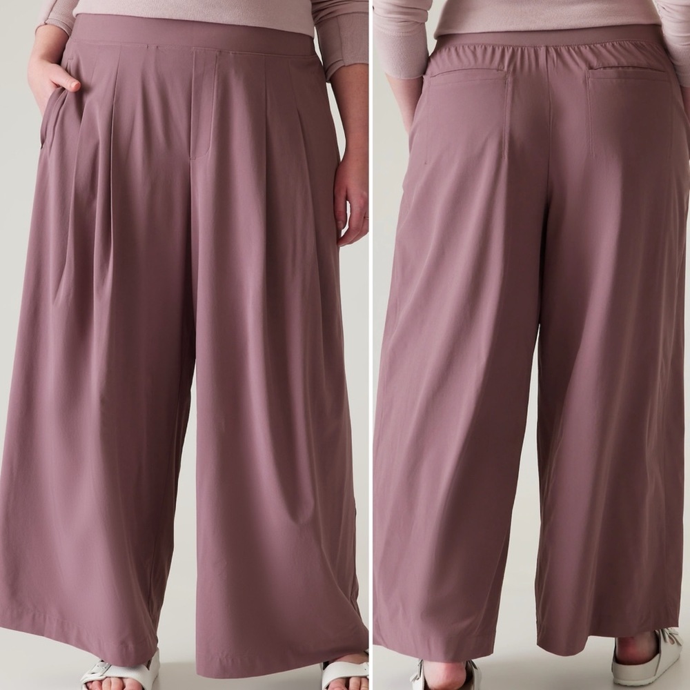 Athleta NWT Brooklyn Heights Wide Leg Pants 20 lightweight flowy breathable NEW